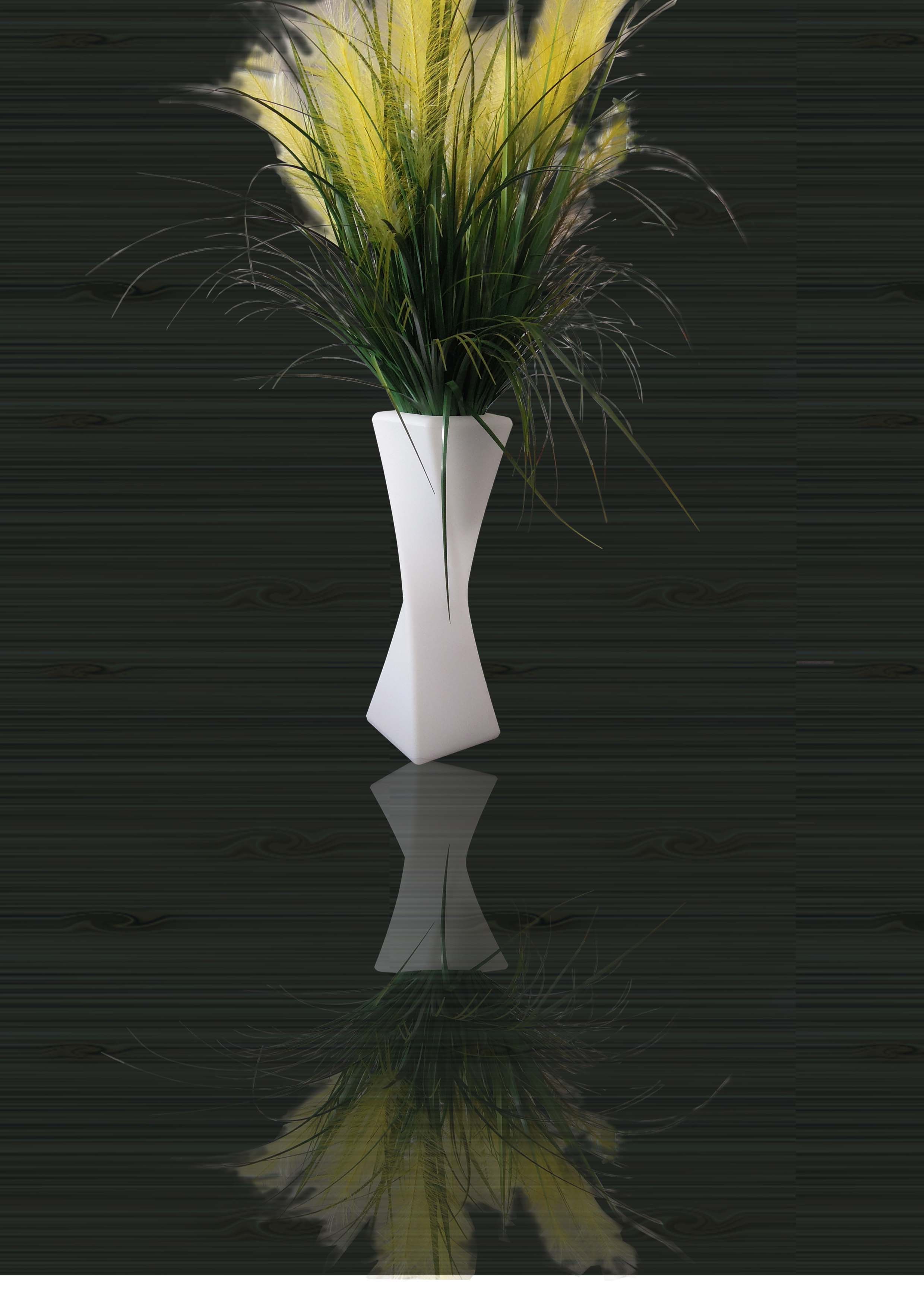 الديكور في الهواء الطلق للماء LED زهرة زهرية الملتوية (F004)