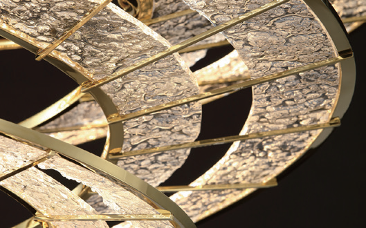 الإبداعية لولبية واضحة الاكريليك الذهب معدن ديكور فيلا قلادة الخفيفة (MD9006A-9B)