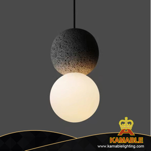 ضوء قلادة معرض الكرة السوداء الحديثة المزخرف باللون الرمادي الداكن (KAH8908/F)