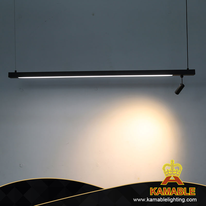 مصباح معلق LED لخط المكتب باللون الأسود الفولاذي المعاصر (KH8905-1S) 
