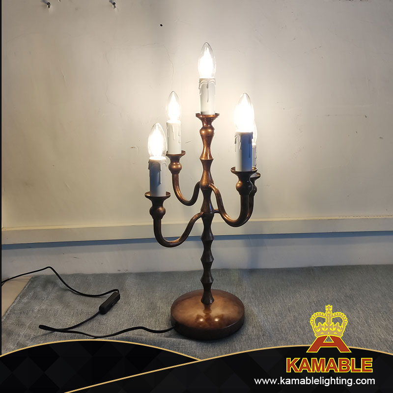 Retro Brass Brass Iron Candle Villa Home Luxury Table Lamp (KIA-111T)