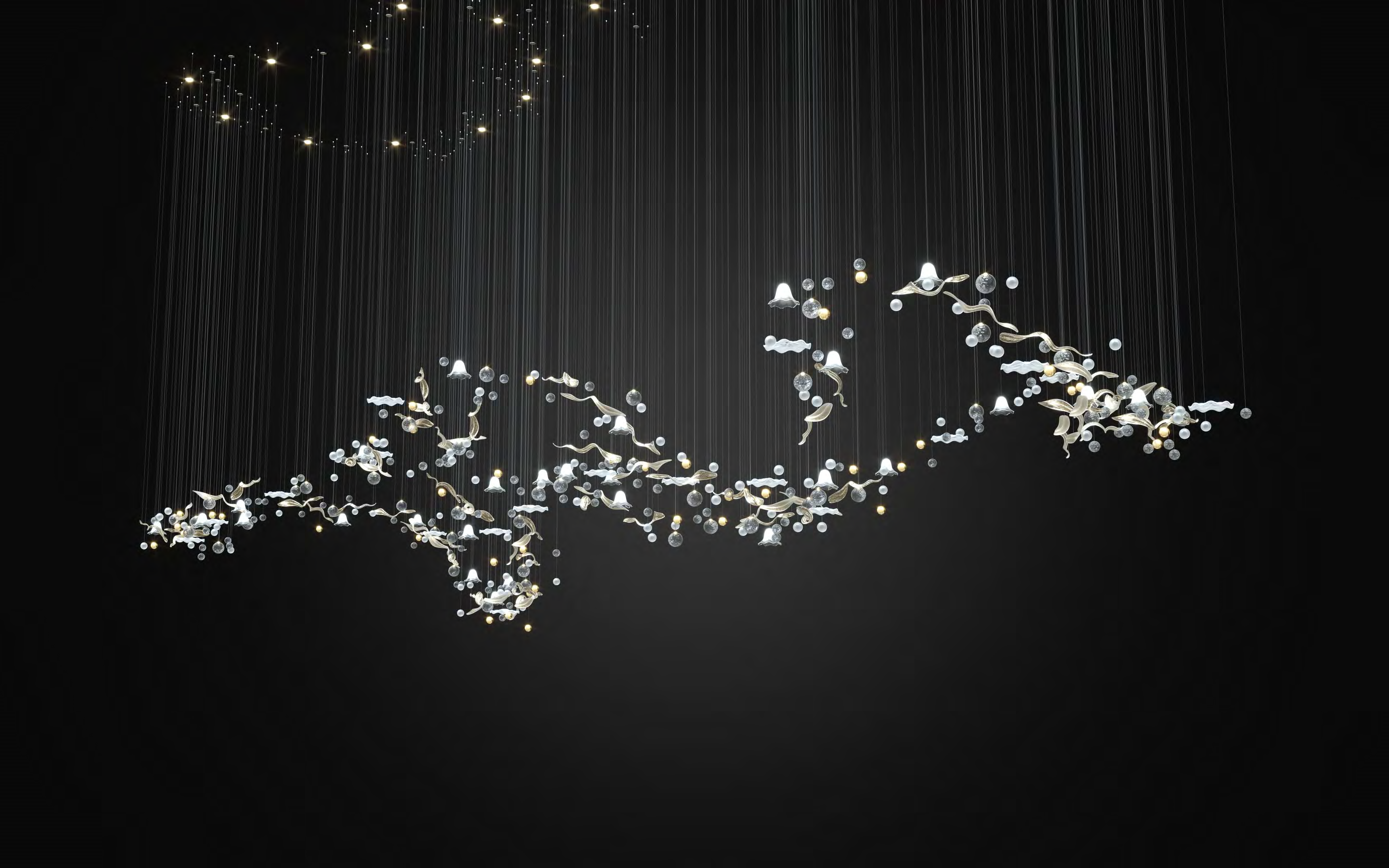 الثريات الزجاجية الكريستالية لمشروع الإضاءة