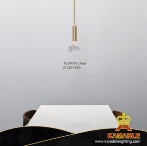 مصباح قلادة زجاجي بتصميم عصري لغرفة الطعام (KA10341P / واضح)
