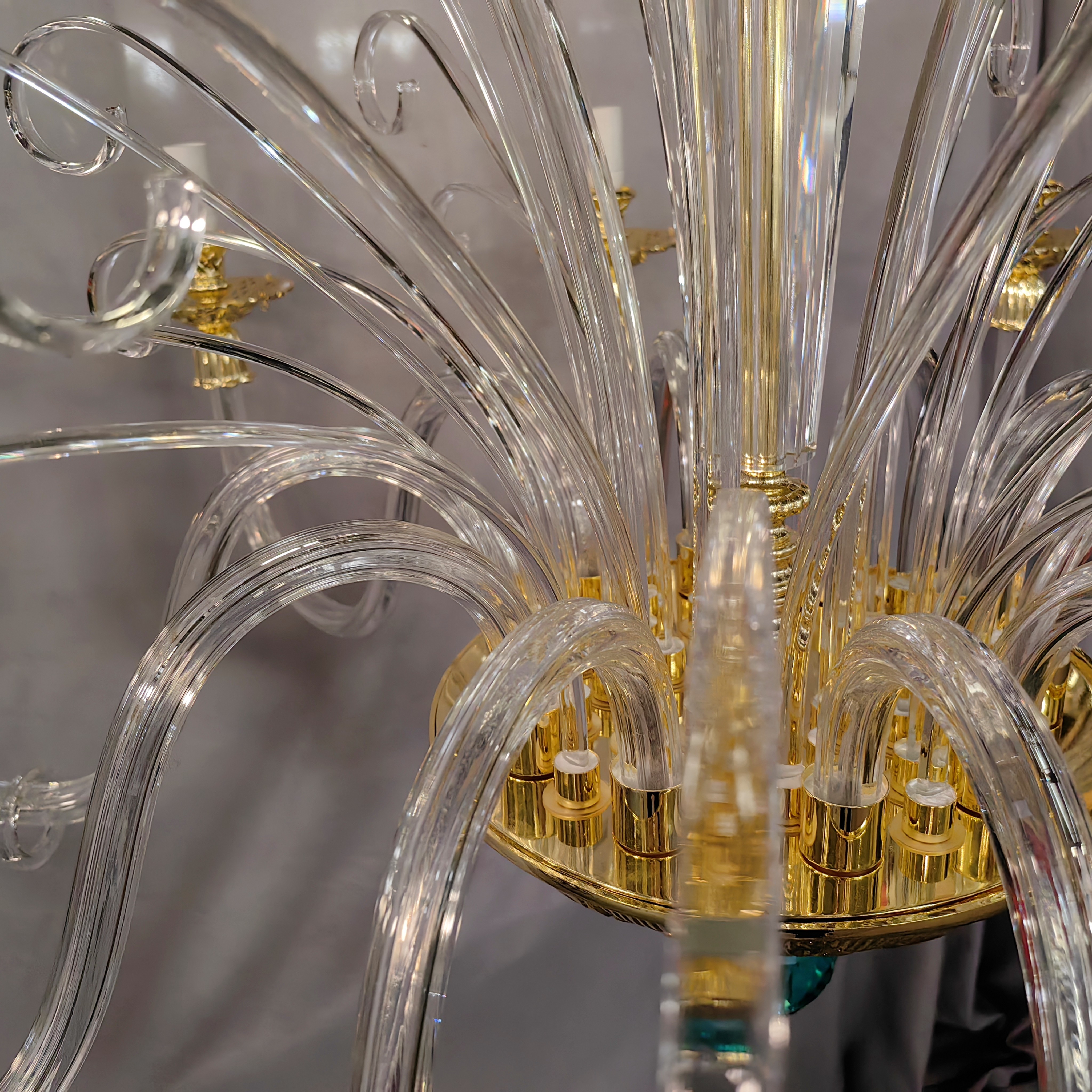 ثريا زجاجية ذهبية انتقالية معاصرة للديكور الداخلي (MD66010-8)