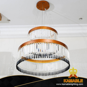 مصباح متدلي بسيط من الكريستال لغرف المعيشة بطبقة ثلاثية (KA522-P)