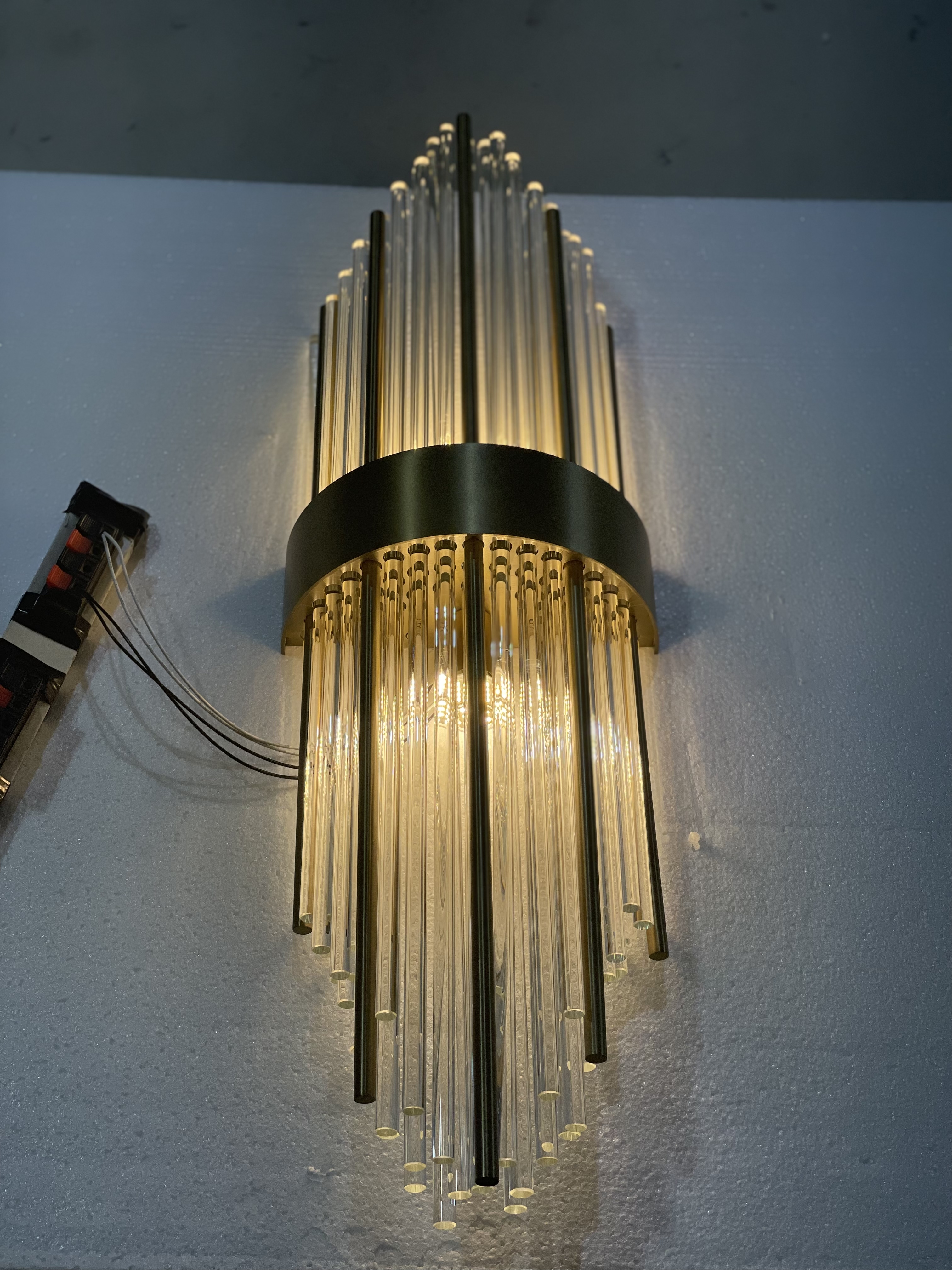 الكلاسيكية تخصيص الكريستال والزجاج الذهب معدن المدخل ضوء الجدار (KIZ-66W)