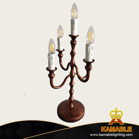 Retro Brass Brass Iron Candle Villa Home Luxury Table Lamp (KIA-111T)