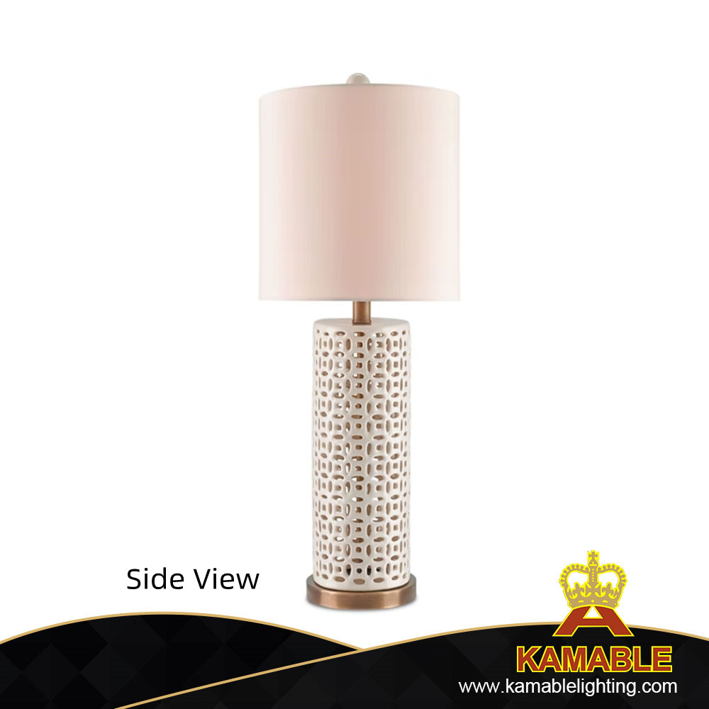 مصباح طاولة أثاث أبيض من السيراميك الرائع في الغرفة (KIB-13T)