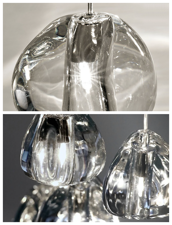 الدرج شفافة غير منتظمة الزجاج الكرة قلادة الإضاءة (KA2362S-1)
