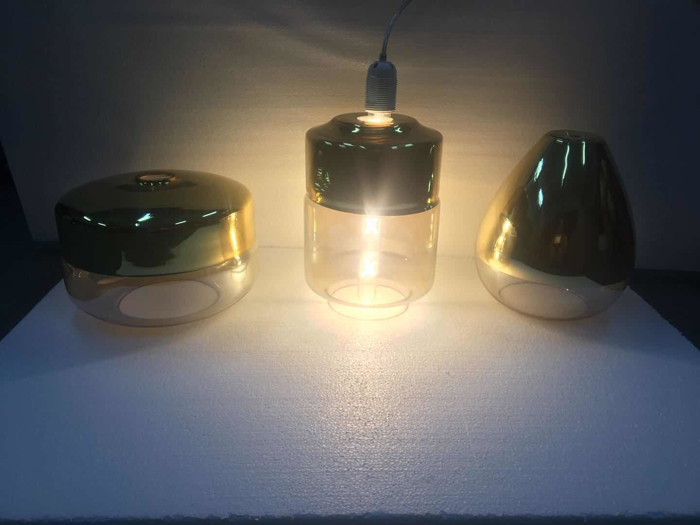 غرفة الطعام قلادة المصباح الزجاجي الذهبي المتدلي (P0032)
