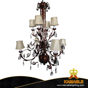 ANQTIUE RETRO CASE CRYSTAL CRISTER BRASS VILLAY SHANDELIER (KIA-110C)
