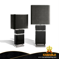 مصباح طاولة كريستال سواروفسكي شفاف وأسود لامع لتزيين الفيلا المتميزة (KDA-TL30)