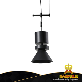 مصباح معلق صناعي مزخرف باللون الرمادي الداكن من الألومنيوم في المطعم (KIH-45P) 