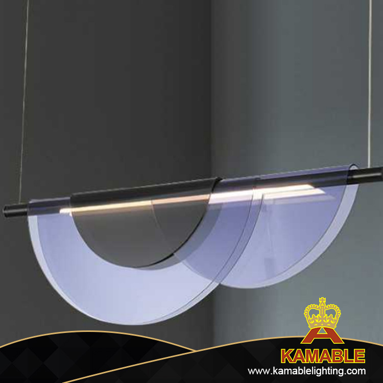 التصميم الحديث الحديد الاكريليك الأسود العنبر داخلي مصباح غرفة المعيشة قلادة (KA9100P / AS)