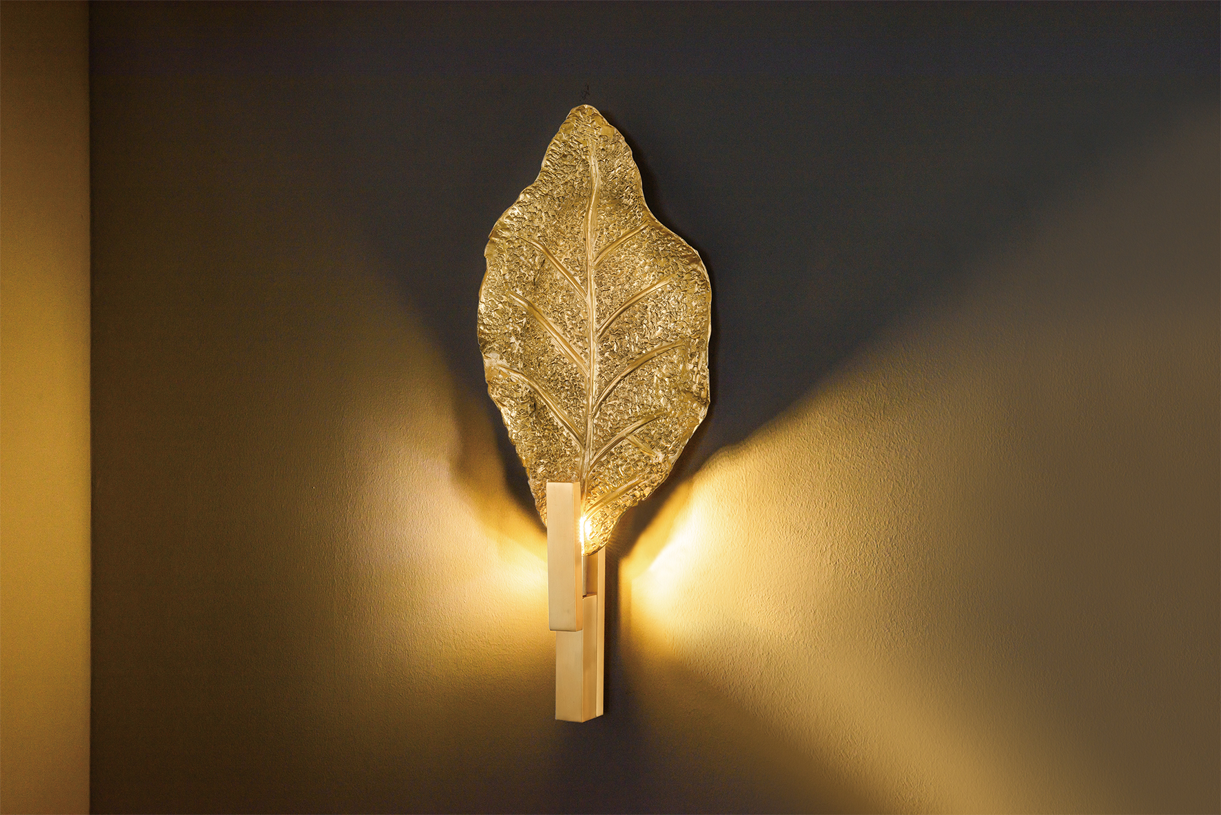مصباح حائط ديكور منزلي على شكل ورقة نحاسية (KAW18-089)