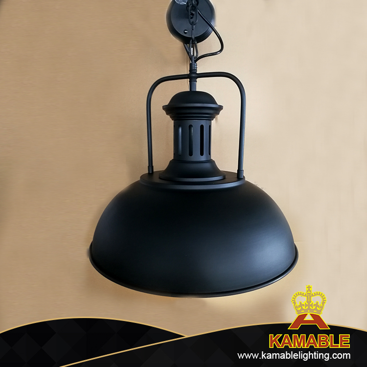 المصباح المتدلي الصناعي المصنوع من الفولاذ الأسود للمنزل (C725)