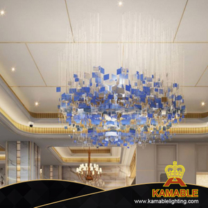 الزجاج الأزرق فندق الإضاءة الثريا حسب الطلب (KAC-02)
