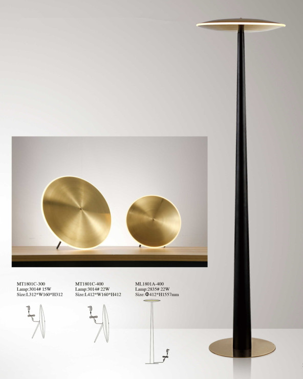 مصباح الجدار الذهبي للمعادن منزلية جديدة (MB1801A-200)