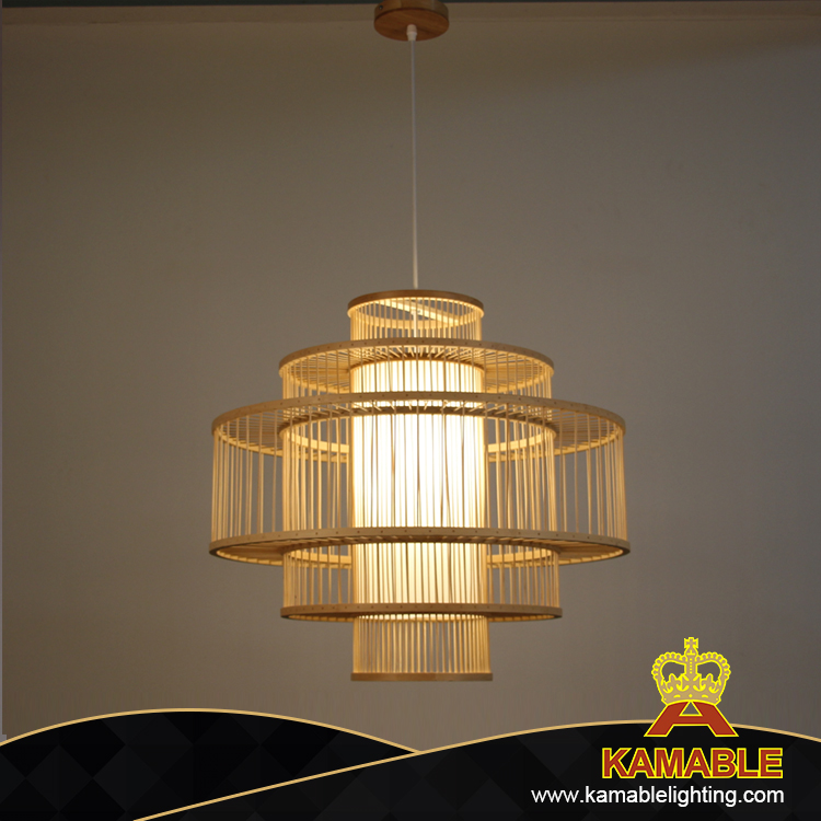 مصباح قلادة من الخيزران بتصميم صيني (KA-ZS1777)