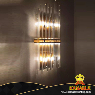 مصباح حائط زجاجي من الفولاذ المقاوم للصدأ بجانب السرير الحديث بالجملة (KABW001)
