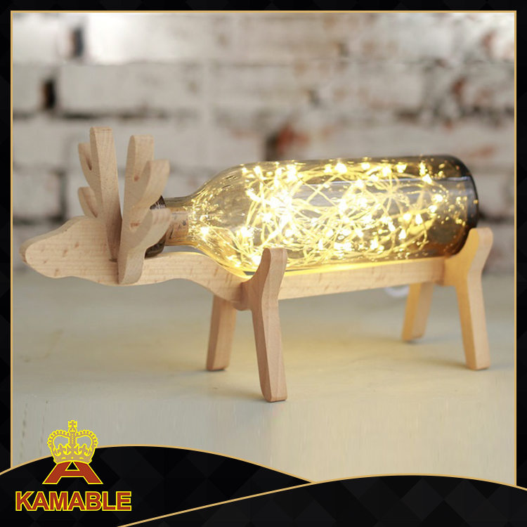 مصباح طاولة من الخشب والزجاج المزخرف (KADXT-8803)