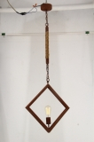 الزخرفية العتيقة النحاس الصلب موقف حبل القنب قلادة مصباح (KW0060P-1B)