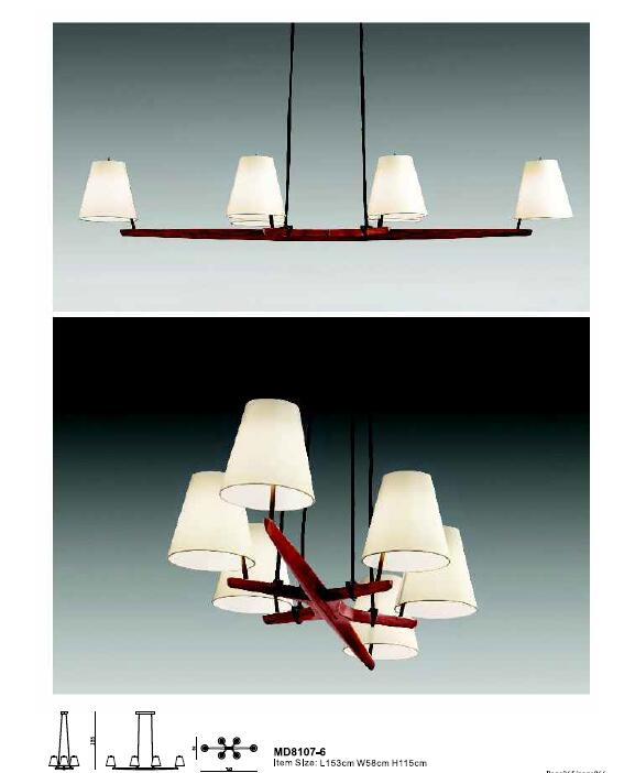 تصميم جديد ديكور داخلي مصابيح قلادة خشبية حديثة (MD8107-6)
