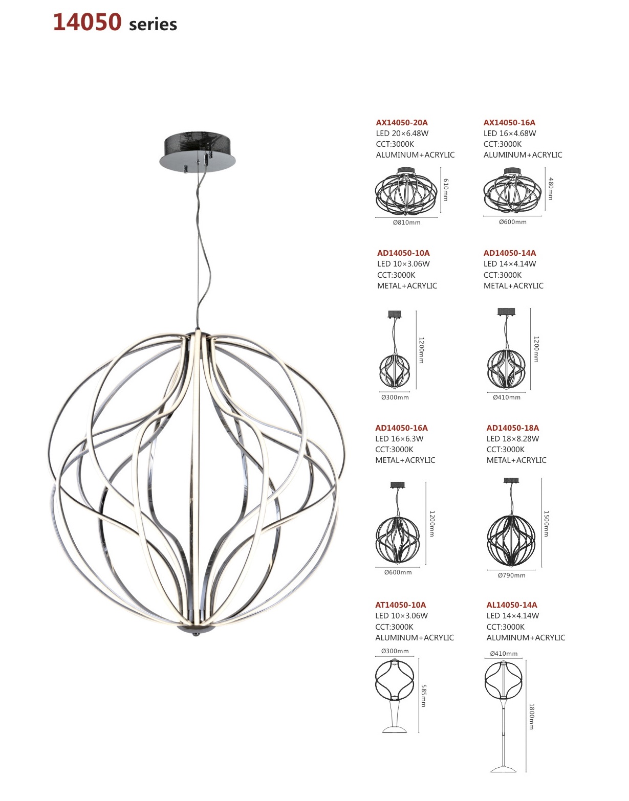 مكتب المعاصر القراءة إضاءة LED الجدول (AT14050-10A)