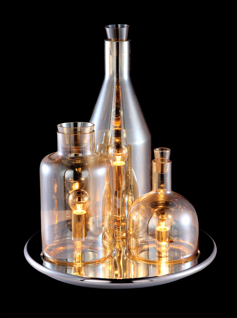 زجاجة الشكل الزخرفي الزجاج الجدول مصباح الحديثة (705T)