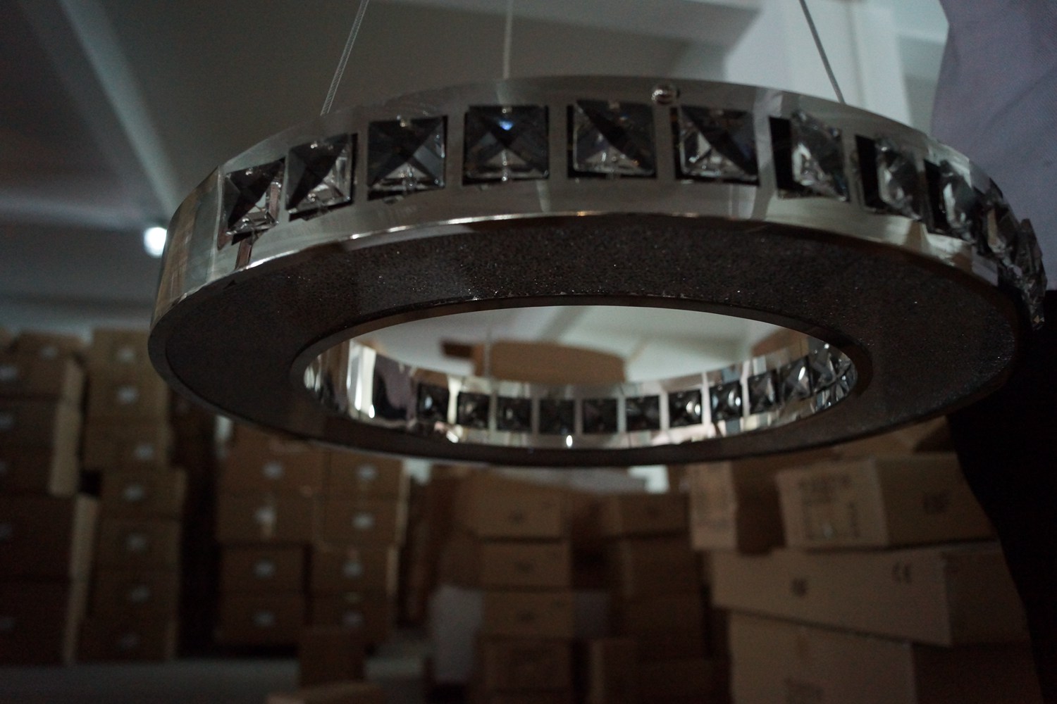 غرفة الطعام الديكور الحديثة الكريستال والفولاذ المقاوم للصدأ قلادة ضوء LED (KA10107-∮600 + 400D)